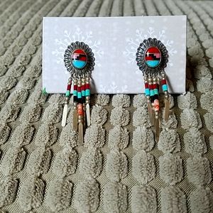 Sterling Silver Native American Style Earrings